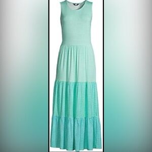 Lands' End Light Green Maxi Skirt